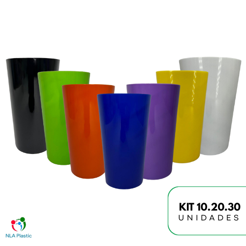 Kit 10 20 30 Copos Twister 500ml Colorido Cor Lisa Festas Eventos Aniversários