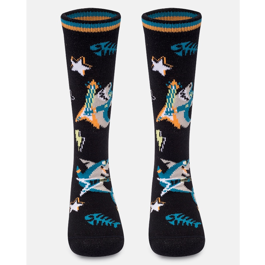 Meia Cano 3/4 Infantil Bebê Menino Estampa Tubarão Rockstar Puket em Oferta na Shopee