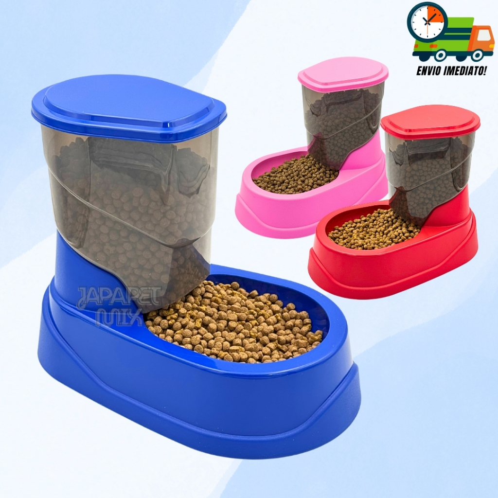 Comedouro Automático Para Cães Cachorros e Gatos Com Dosador e Tampa Anti Formiga Envio Imediato
