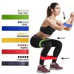 Indicado | Kit 5 Faixa Elástica para Exercício de Resistência | Yoga • Pilates • Treino • Academia | Entrega Rápida