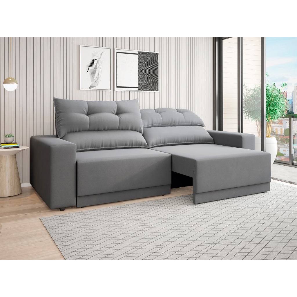 Sofá Lord 2,00m Retrátil e Reclinável Velosuede - NETSOFAS em Oferta na Shopee