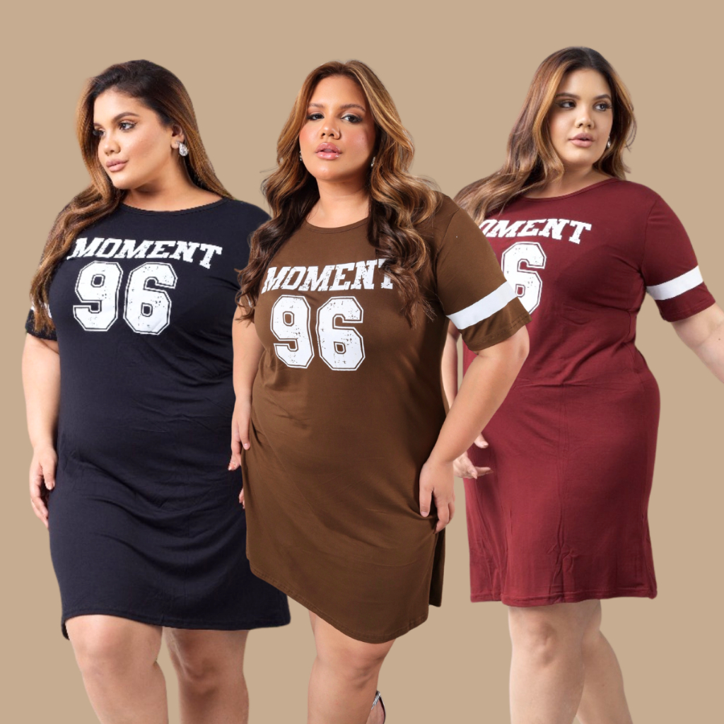 Vestido Curto Plus Size Elegante Feminino Estampado Basico Dia a Dia Festa em Oferta na Shopee