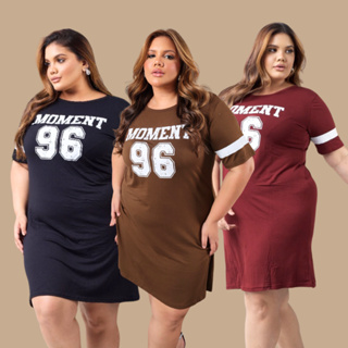 Vestido Curto Plus Size Elegante Feminino Estampado Basico Dia a Dia Festa em Oferta na Shopee