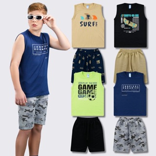 Kit 4 Conjunto Regata Juvenil Bermuda Moletom Menino 10 A 16 em Oferta na Shopee