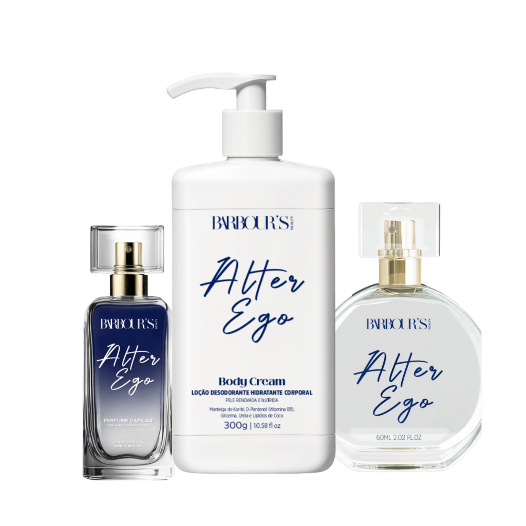 Kit Creme Hidratante Colônia Perfume Capilar Alter Ego Barbour's Beauty em Oferta na Shopee