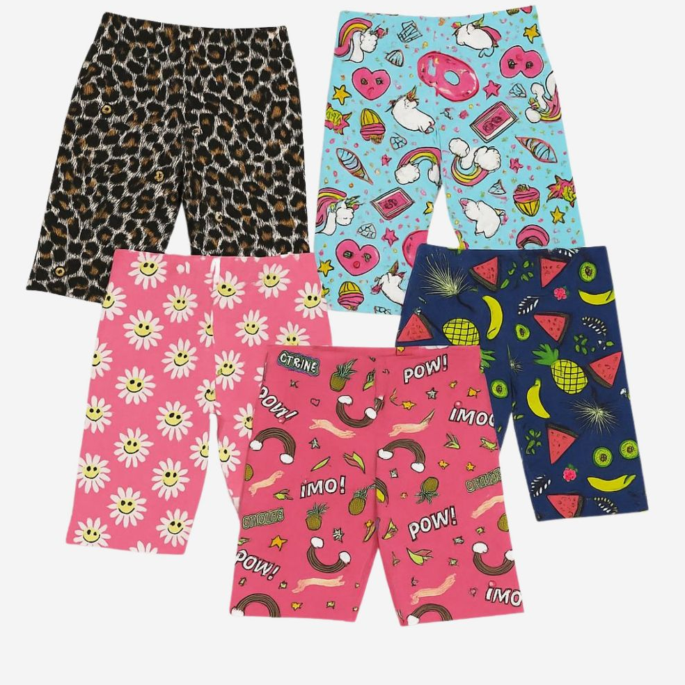 Kit 3 Shorts Ciclista Menina Feminino Infantil Cotton Algodão - Roupa Infantil Menina 02 a 12 anos