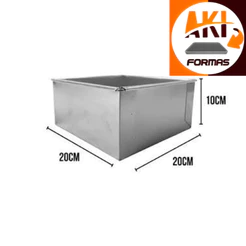 FORMA QUADRADA ALTA 20X20X10 FIXA PARA BOLO DE ALUMINIO JA COM NOTA FISCAL (( CAIXA 1))o