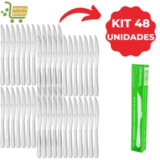 Kit 48 Facas de Mesa Churrasco Buffet Restaurante Lanchonete Resistente em Oferta na Shopee