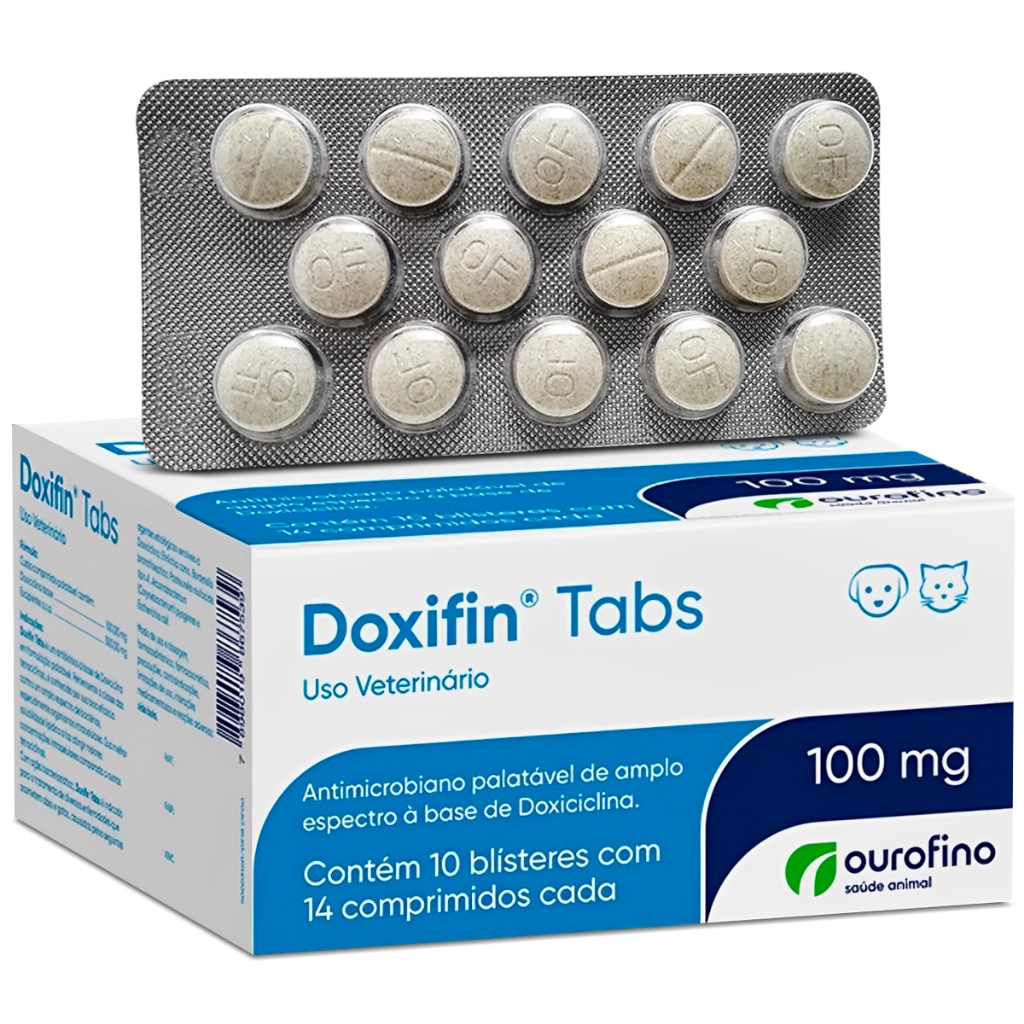 Doxifin 100mg C/140 Comprimidos para Cães - Tratamento Veterinário Ourofino em Oferta na Shopee