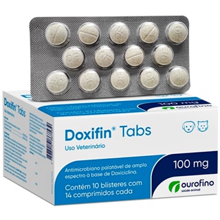 Doxifin 100mg C/140 Comprimidos para Cães - Tratamento Veterinário Ourofino em Oferta na Shopee