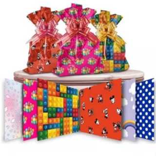 50 sacos de presente metalizado ideal para seus presentes, vários tamanhos. em Oferta na Shopee