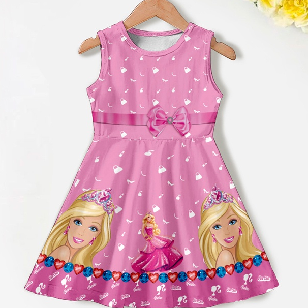 Vestido Infantil Temático Rosa Boneca Floral em Oferta na Shopee
