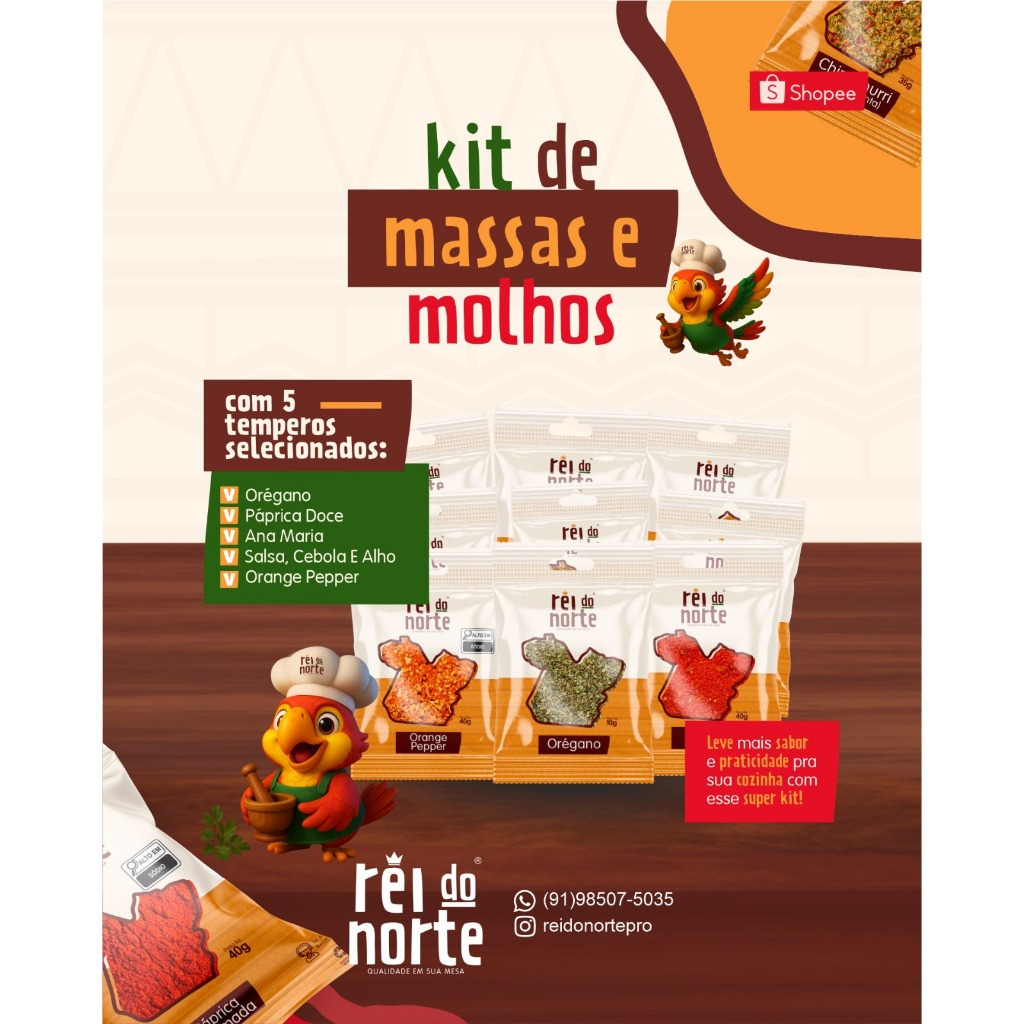 Kit Massas&Molhos-°ORÉGANO-°ANA MARIA-°SALSA CEBOLA&ALHO-°ORANGE PEPPER-°PÁPRICA DOCE