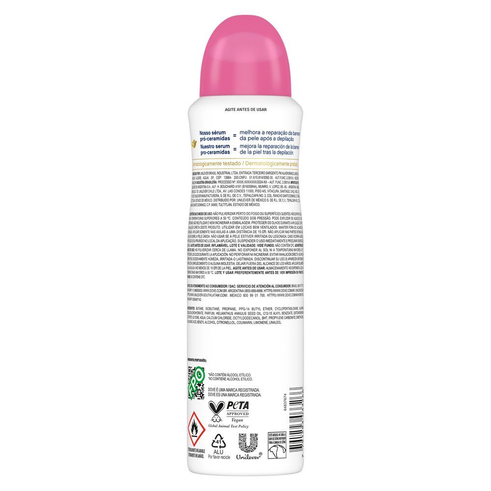 Detalhes do Desodorante Antitranspirante Aerosol Dove Go Fresh Romã e Verbena 150ml