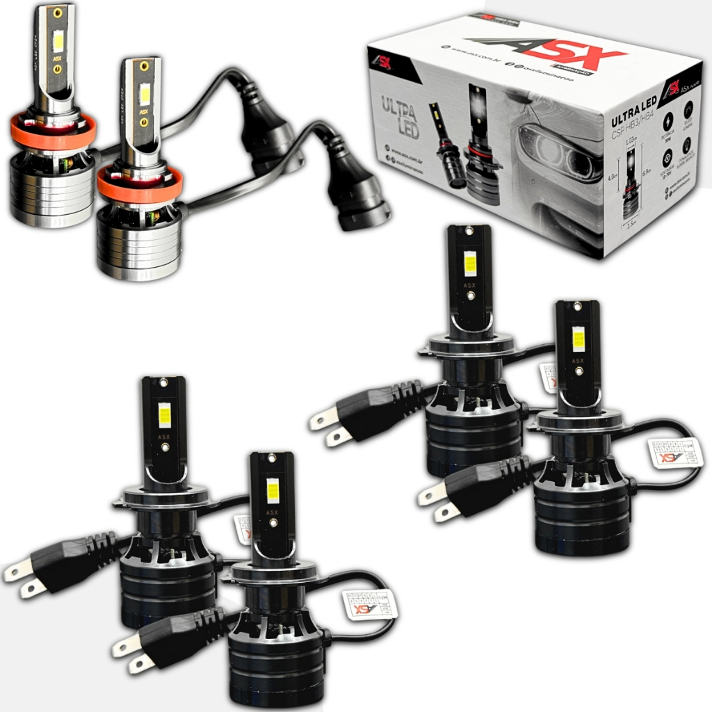 Ultra Led ASX H7  H11 Csp 10000 Lumens 6000 Kelvin 70w 3 Pares 2 Pares H7 + 1 Par H11