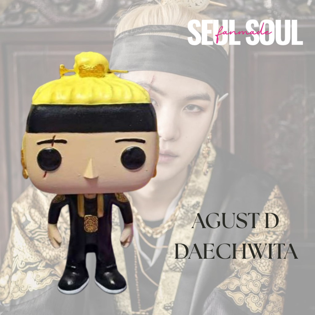 POP CUSTOM ESTILO FUNKO POP FAN ART AGUST D /SUGA /YOONGI - ARTESANAL 3D/ LEIA A DESCRIÇÃO