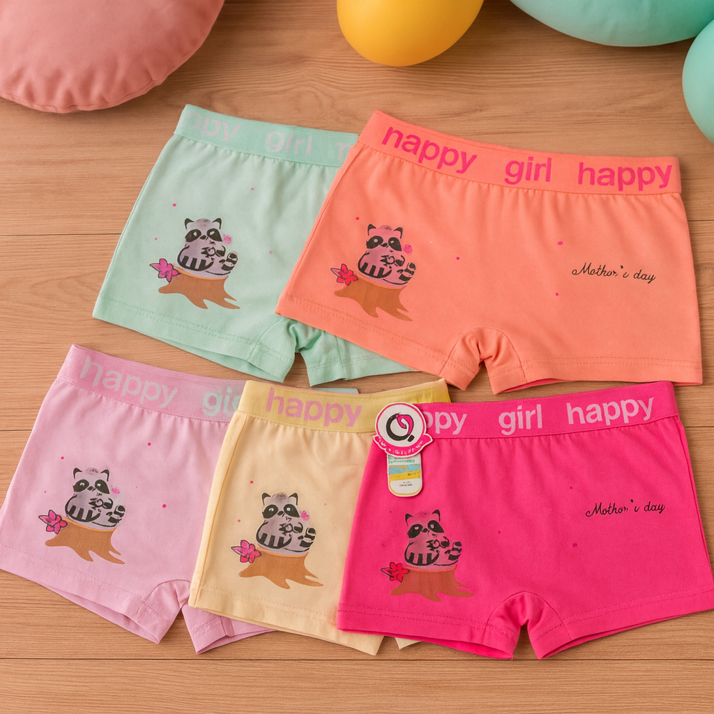 Kit 3/6/10 Calcinhas Boxer Shortinho Infantil Feminina Confortável Poliéster Algodão Cores Variadas