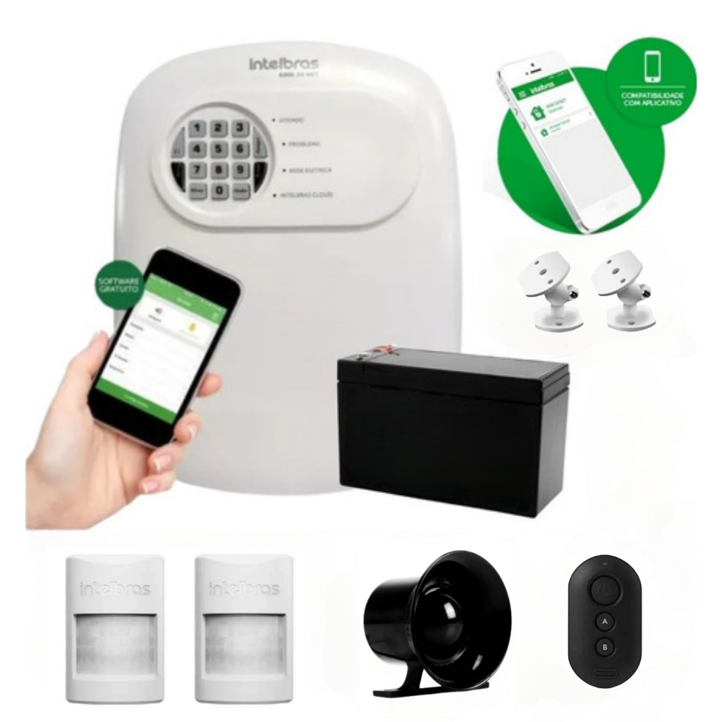 Alarme Monitorado Anm24 Net 2 Sensor Ivp 1000 Pet Intelbras