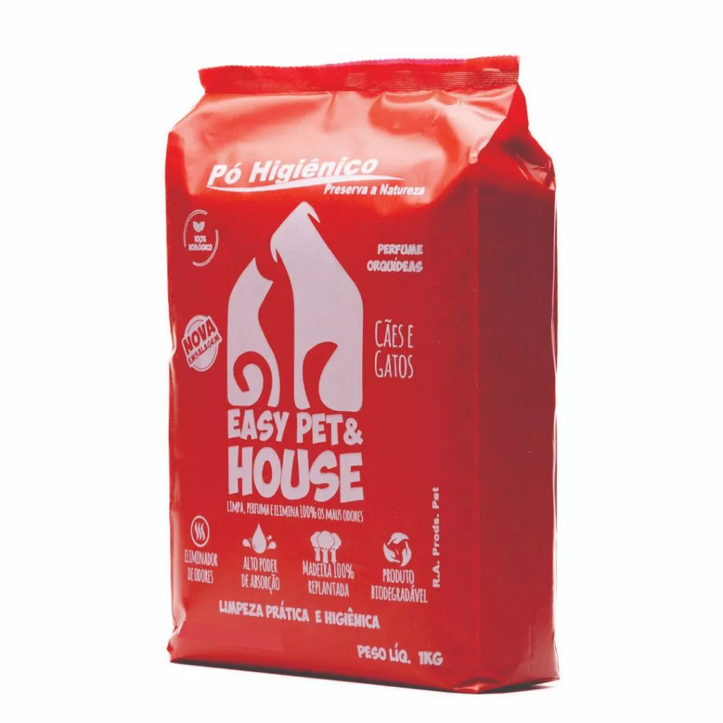 Pó Higiênico Orquídea Eliminador de Odores 1Kg Easy Pet & House 1kg com 1 ou 2 unidades.