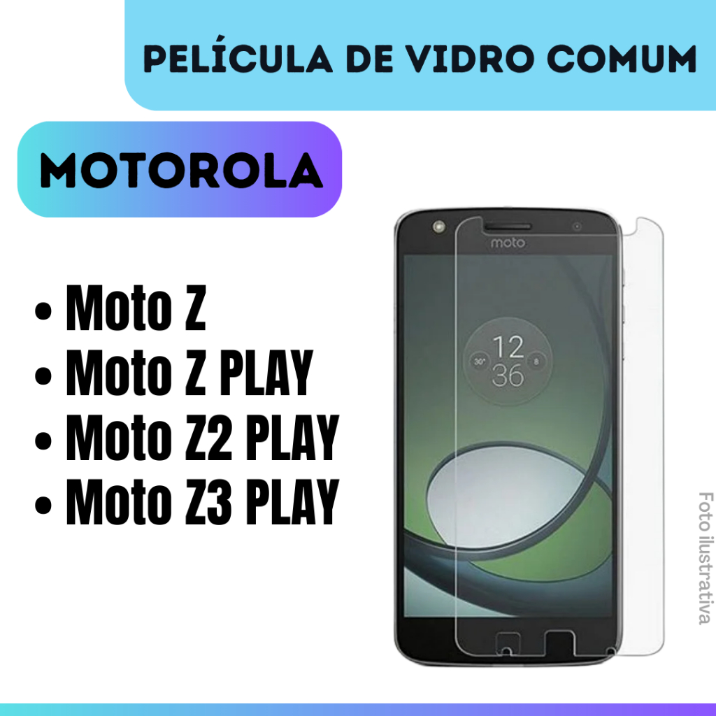 Película de Vidro Comum Para Motorola Moto Z / Moto Z Play / Moto Z2 Play / Moto Z3 Play / Protetor de Tela.