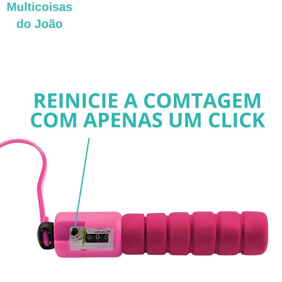 Corda de pular com contador de pulos ajustável fitness 2,5 metros