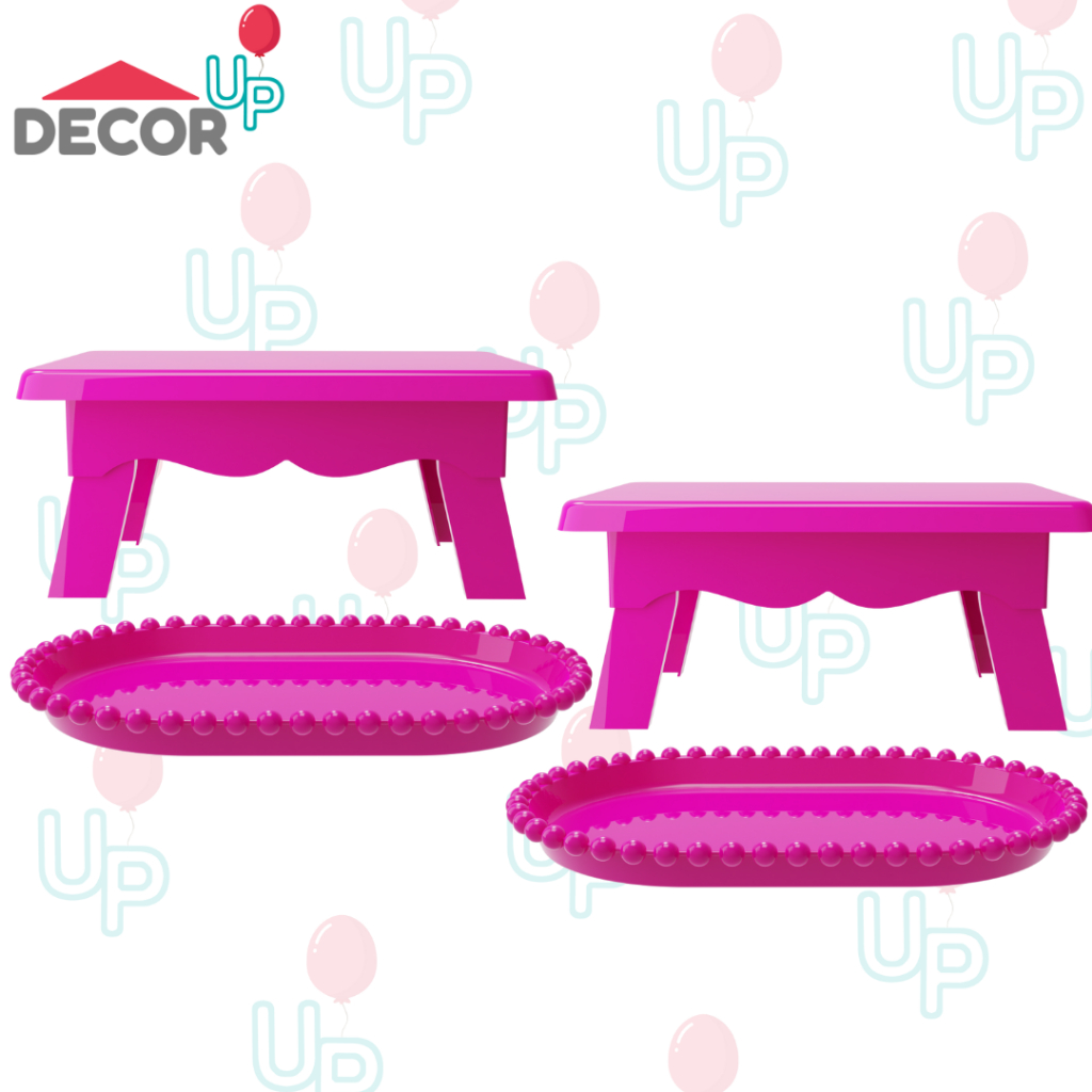 Kit com 2 Bandejas Pérola + 2 Mesas para Doces. em Oferta na Shopee