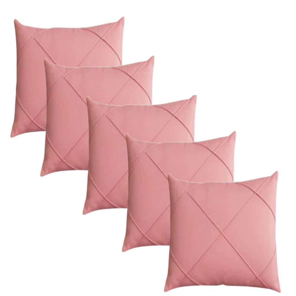 Kit 5 Almofadas Cheias em Suede Drapeada 45x45cm Decorativas