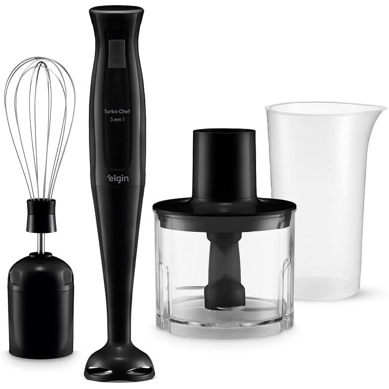 Mixer Vertical Turbo Chef Elgin 3 em 1 200w Preto (127v) | Mixer Triturador Fouet | Copo 700ml - Miniatura 3