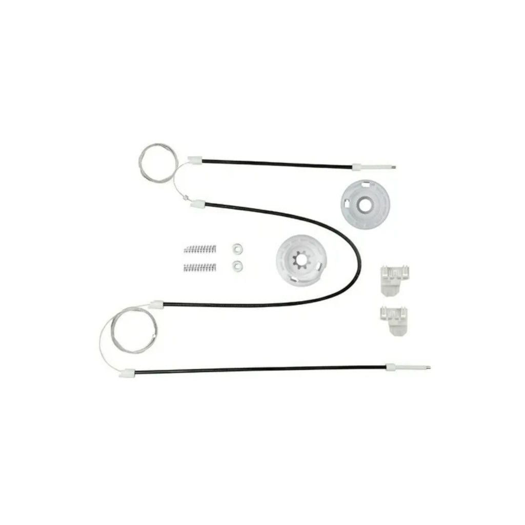 Kit Reparo Maquina Vidro Eletrico Santana Com arraste Dianteiro Roldana Bosch 2 Modelos Completo
