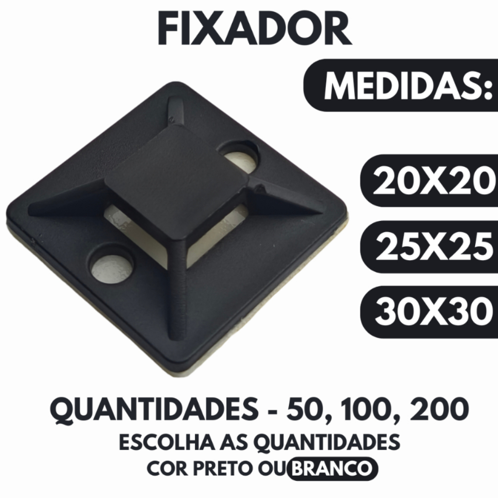 Fixadores Auto Adesivo Organizadores De Fios E Cabos, Fita Dupla Face - Preto Ou Branco em Oferta na Shopee