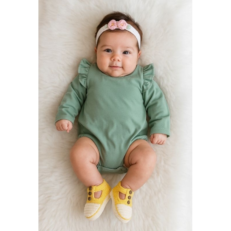 Sapato de bebê de crochê Sapato tendência Sapatinho menina Sapato infantil