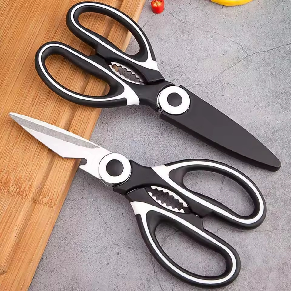 Tesoura Doméstica 3 em 1 Reforçada Abridor Versátil Cozinha - Tesoura Profissional de Cozinha