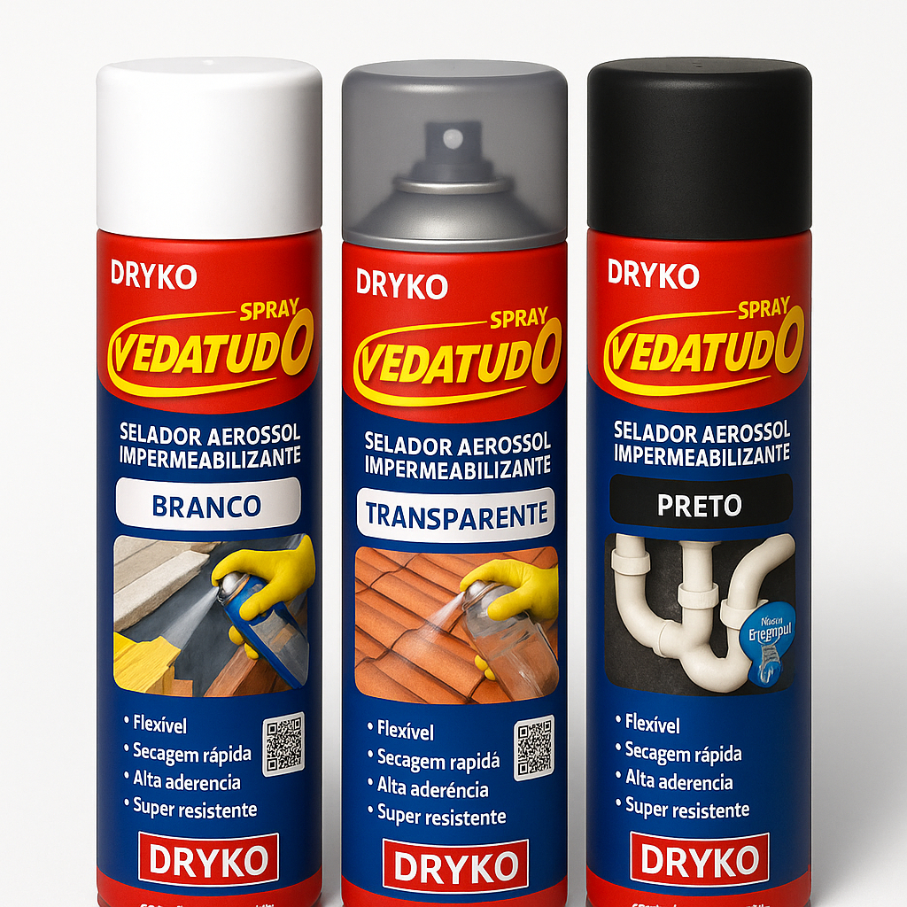 Borracha Líquida Impermeabilizante Spray Vedatudo Impermeável 400ML - DRYKO em Oferta na Shopee