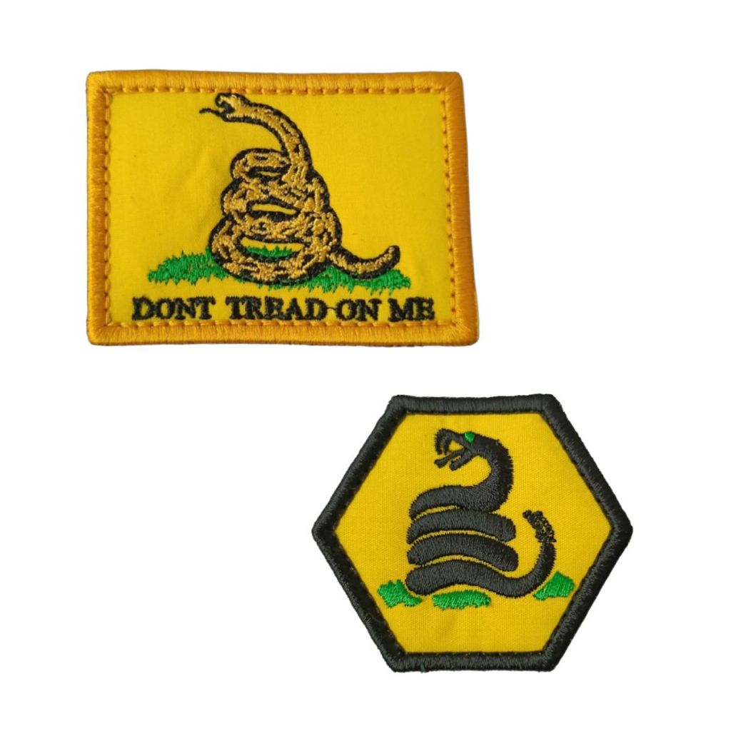Patch Emblema Don't Tread on Me Bordado com Velcro Airsoft Paintball - Ponto Militar