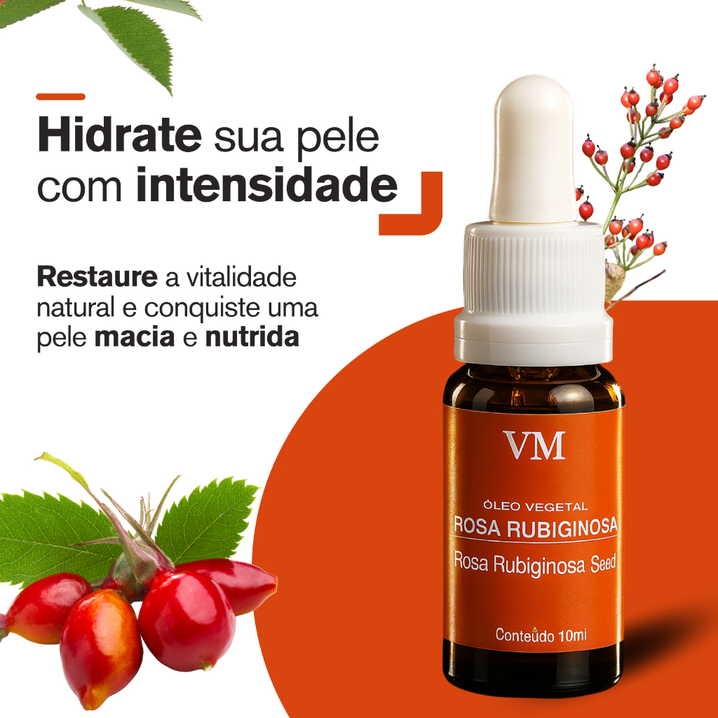 Óleo Vegetal Rosa Mosqueta Rubiginosa 100% Puro 10ml Anti Rugas Estrias Celulites Clareador Manchas Pele