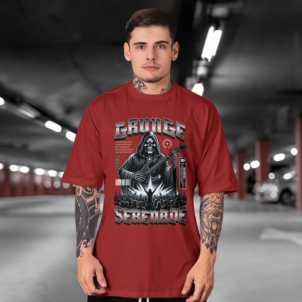 Camiseta Streetwear Grunge Serenade T-Shirt Masculina Manga Curta 100% Algodão
