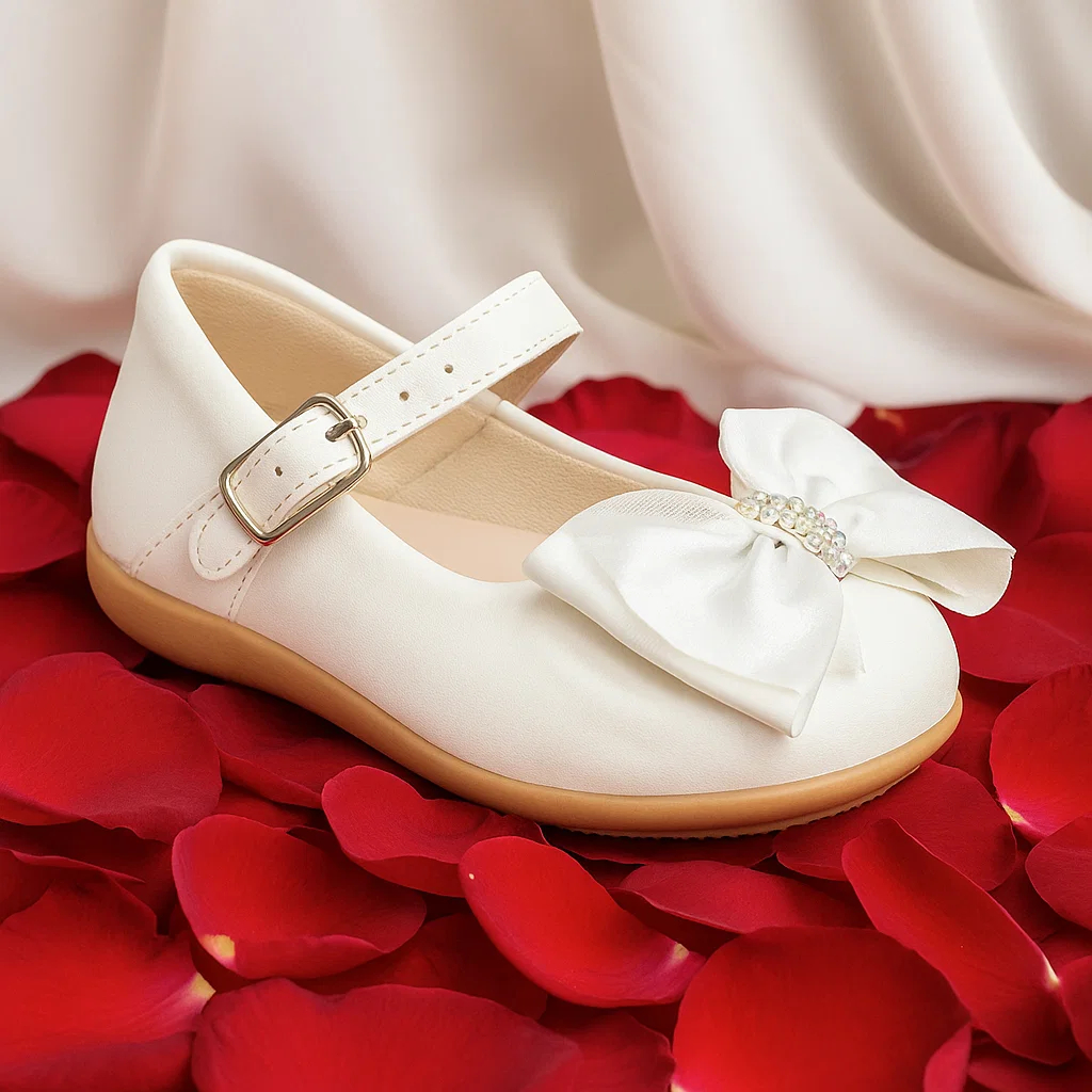 Sapatilha infantil batizado branca laço e strass bebe e crianças com fivela festa menina Pimpolho em Oferta na Shopee