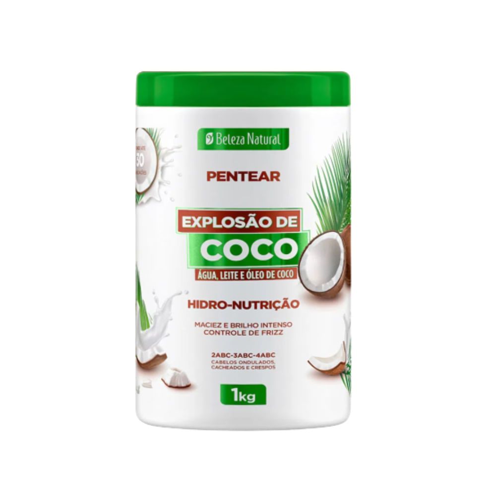 Creme de Pentear Beleza Natural Explosão de Coco 1000g em Oferta na Shopee
