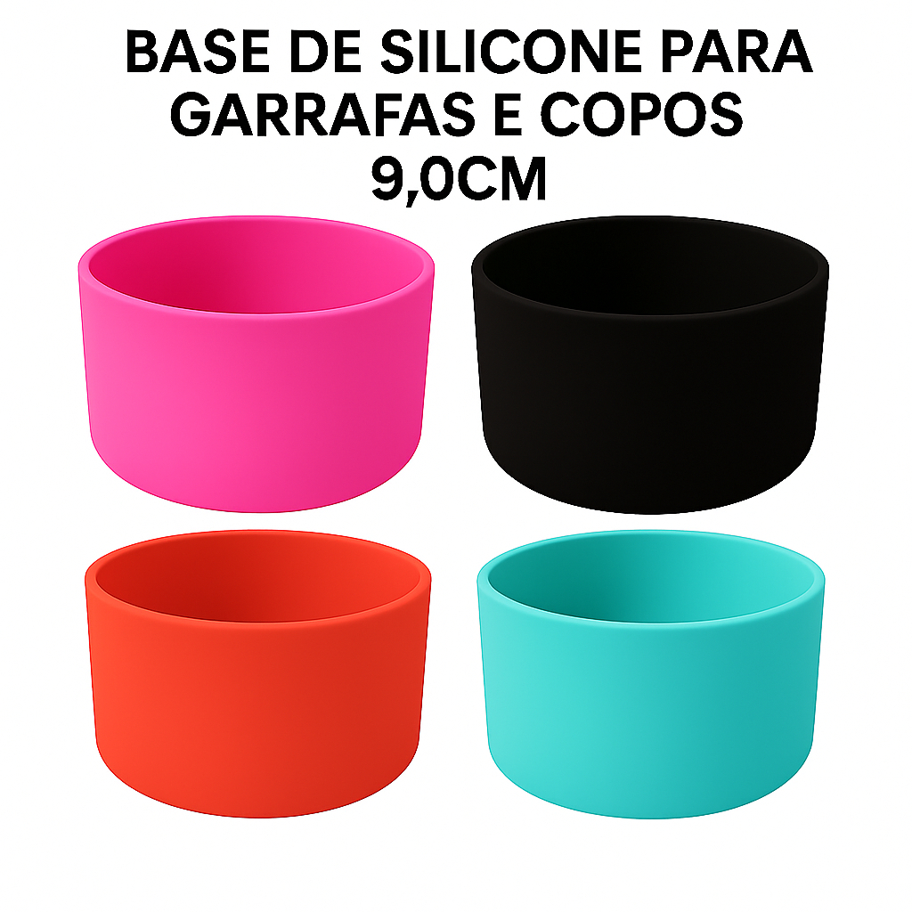 Protetor Garrafa Térmica Base De Silicone Para Garrafas Fresh e Copos Tamanho 9,0cm - Diversas Cores em Oferta na Shopee