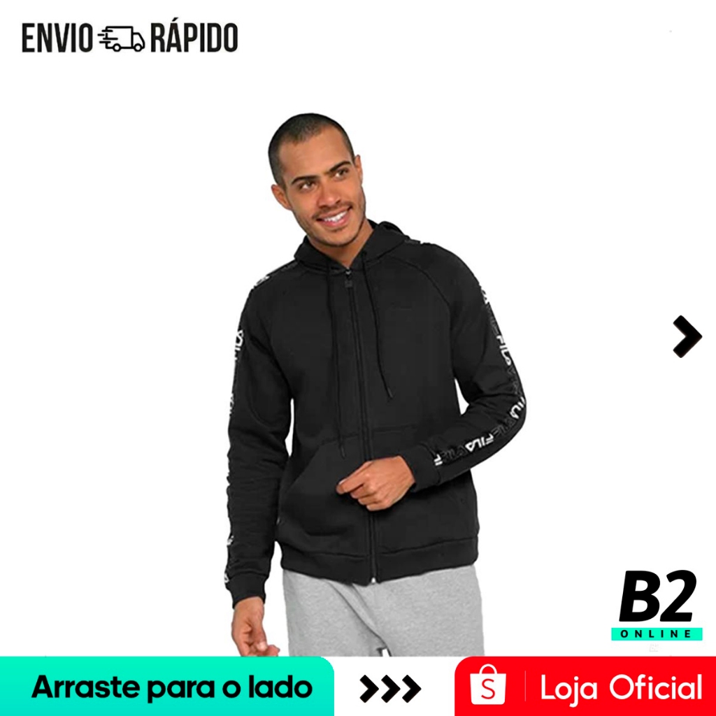 Jaqueta Moletom Fila Basic Tape II Masculina Original Com Nota Fiscal e Garantia em Oferta na Shopee