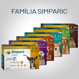 Antipulgas e Carrapatos para Cães Simparic de 1,3 kg a 60kg - 1 Comprimido - Zoetis em Oferta na Shopee