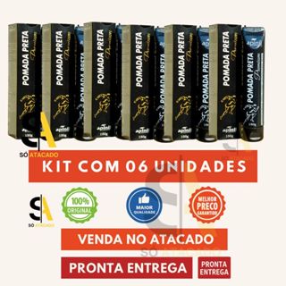 🔥KIT 6 UND Pomada Preta Premium Apinil 150g – Original | Atacado Revenda | Com Nota Fiscal. em Oferta na Shopee