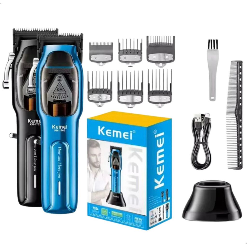 Máquina De Cortar Cabelo Profissional Sem Fio Original Kemei KM-1763 10W - Bivolt em Oferta na Shopee