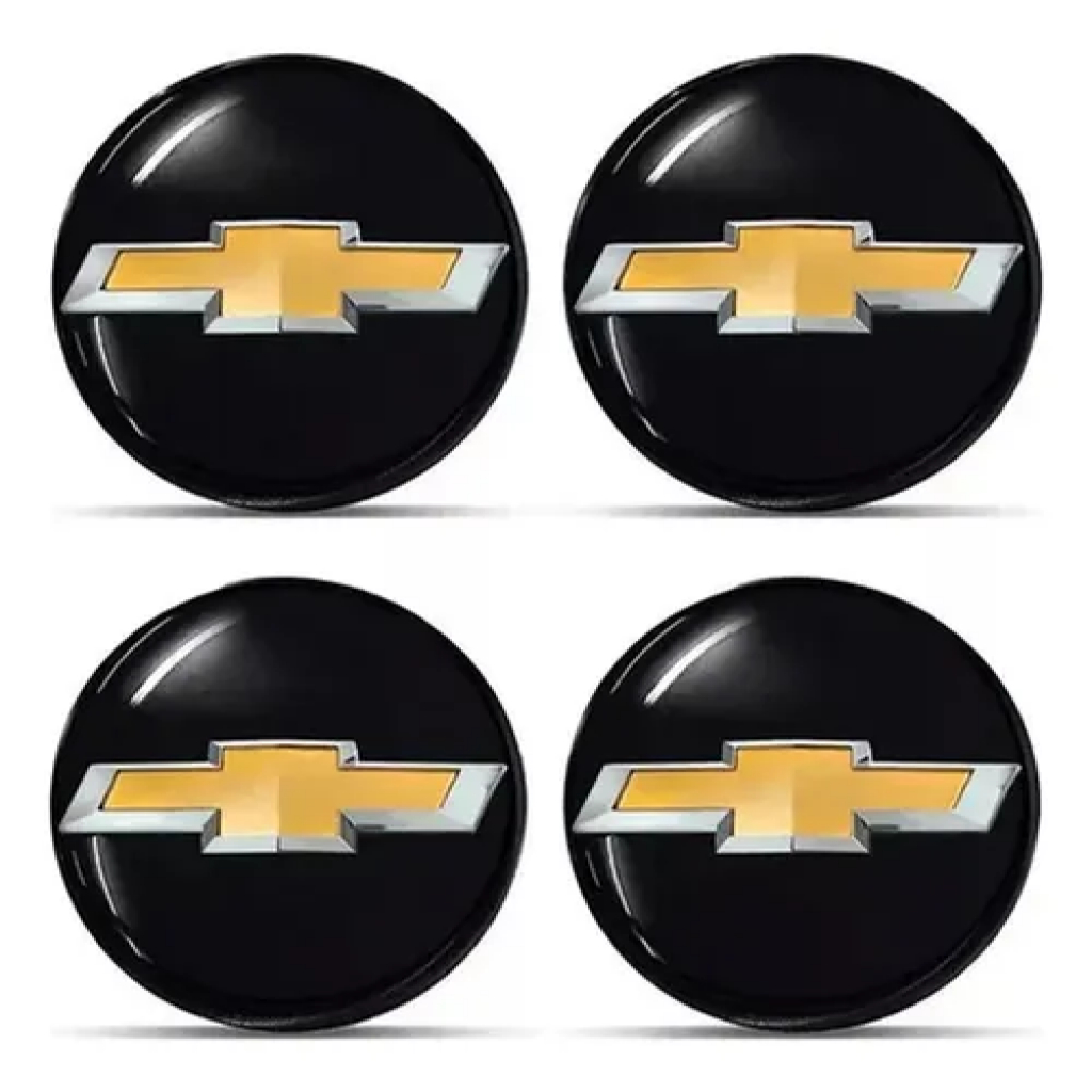 Jogo 4 Peças Emblemas Botons Adesivos Resinados Carro Rodas Calotas 48mm Chevrolet Dourado Logo em Oferta na Shopee