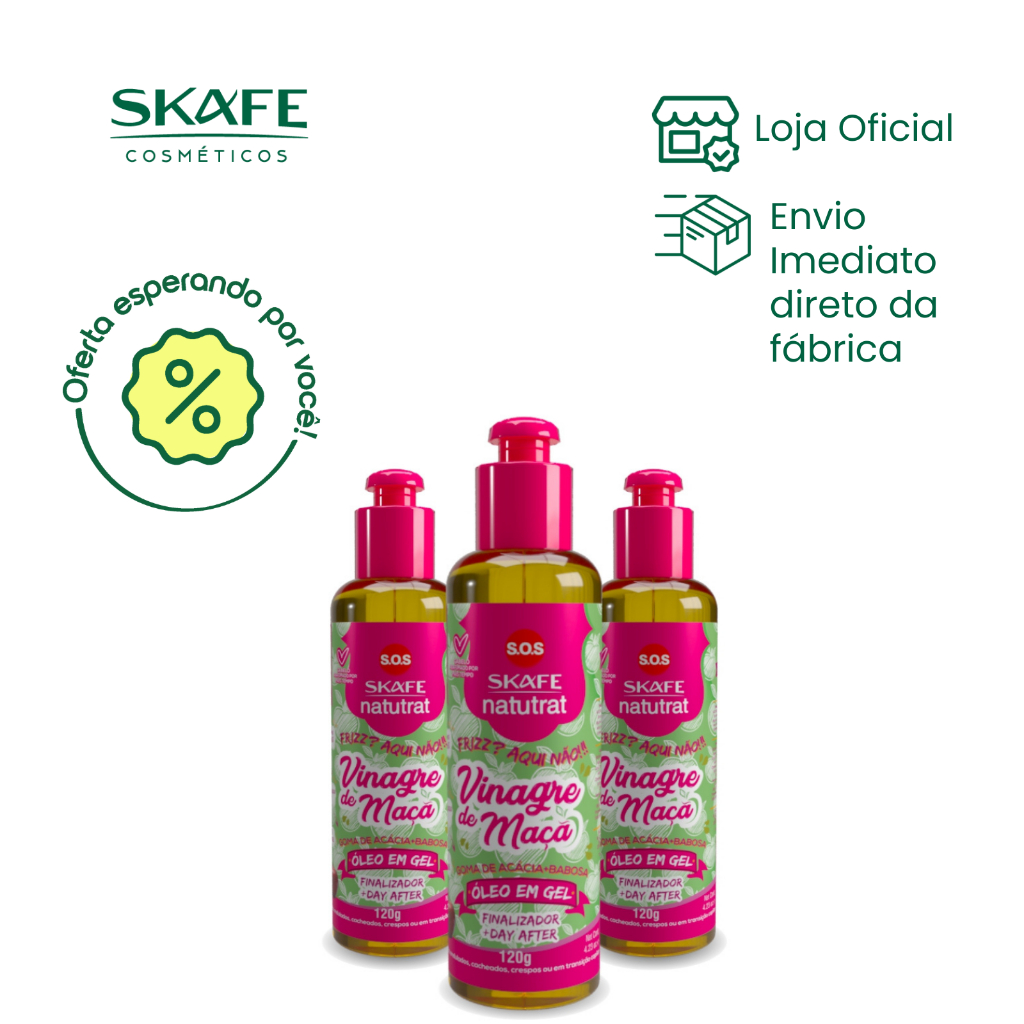 Kit Leve 3 Pague 2 - Óleo em Gel Natutrat S.O.S Vinagre de Maçã