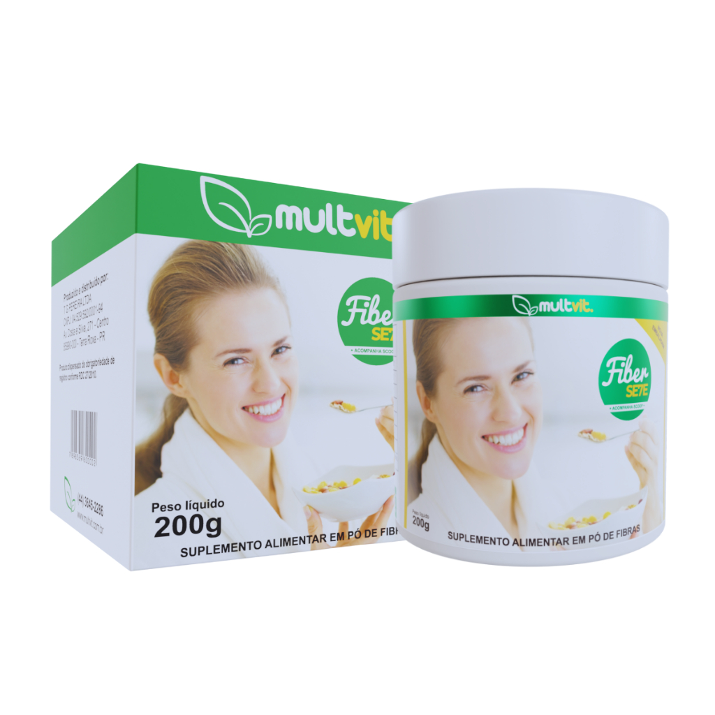 Multvit Fiber7 Regulador Intestinal 200g – Suplemento de Fibras para Constipação e Saúde Digestiva