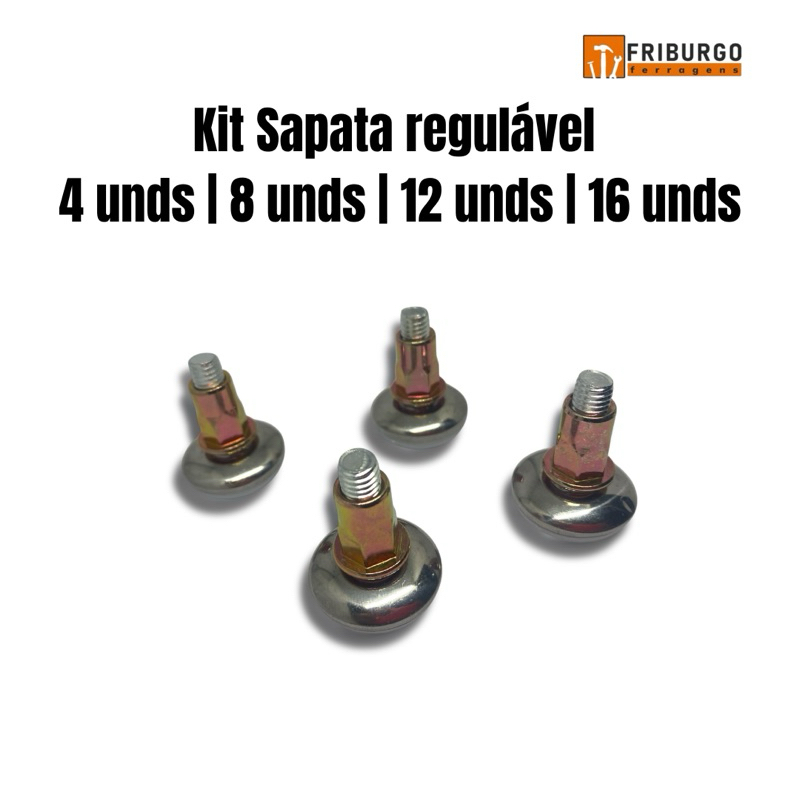 Sapata Regulável Niveladora Niquelada par móveis - Várias Quantidades a em Oferta na Shopee