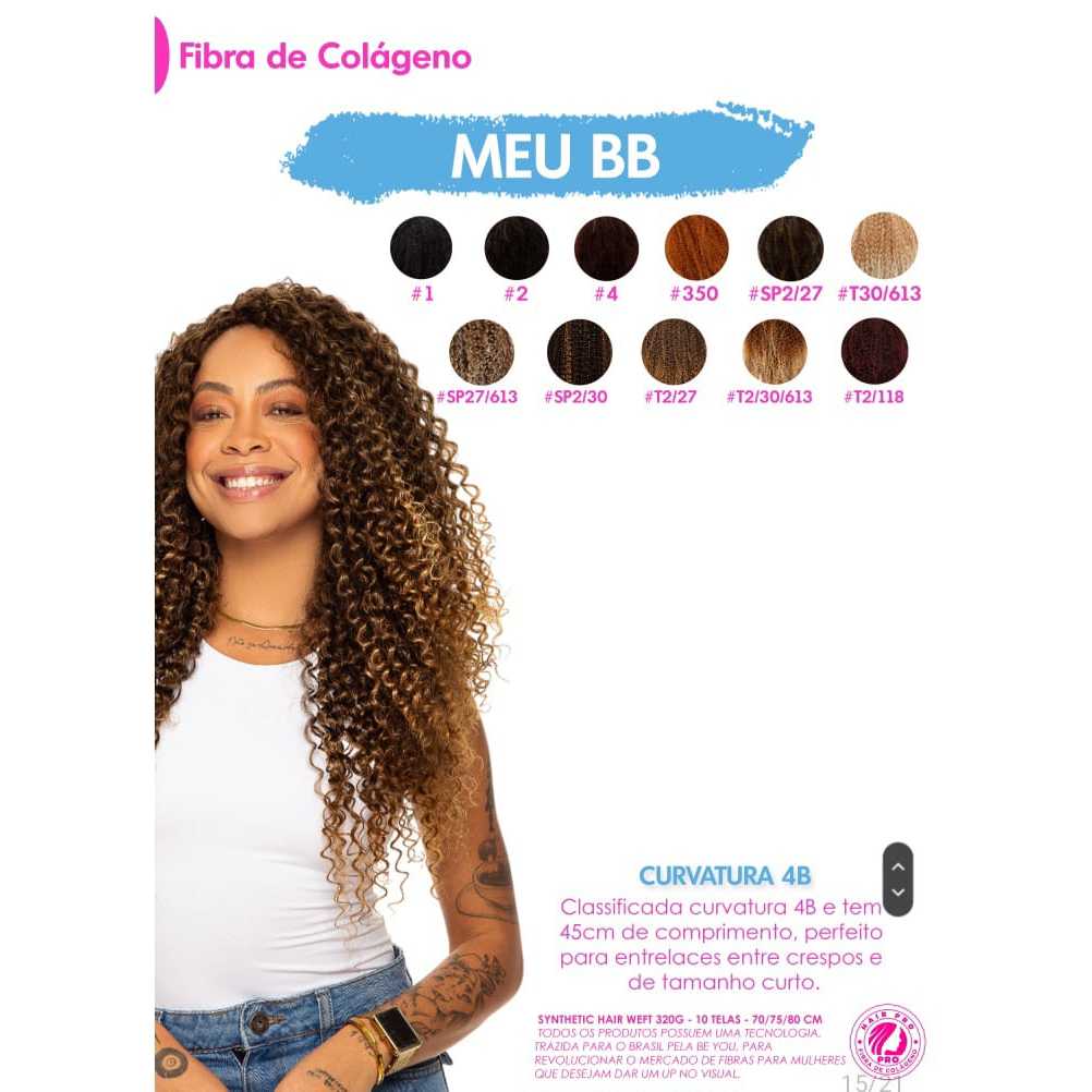 Cabelo Fibra De Colágeno Estilo Meu BB Tamanh::60/65/70cm (320g)