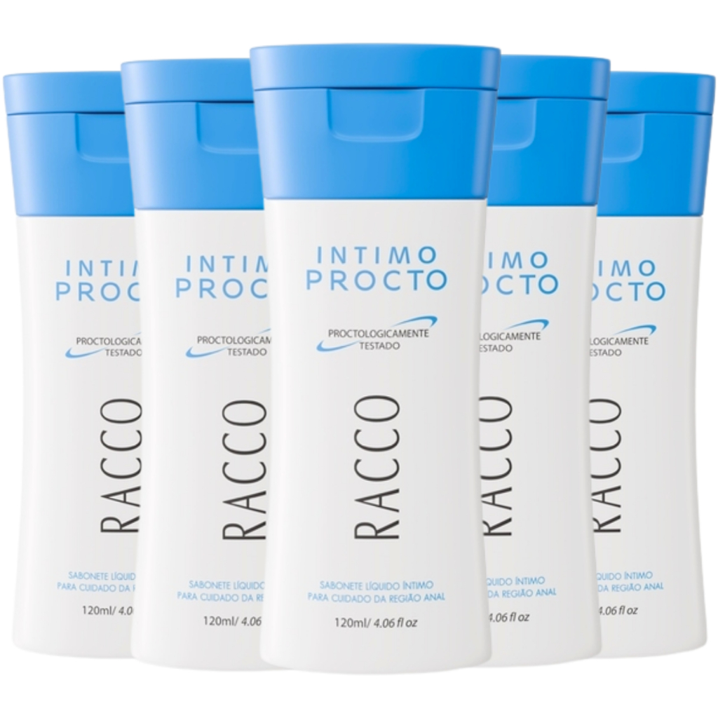 Kit 5 Sabonete Líquido Intimo Procto Cuidado Da Região Anal Racco Original Unissex Intimos