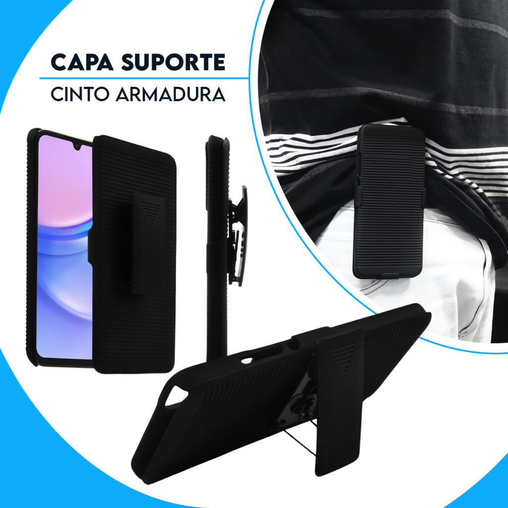 Capa  Capinha Case Suporte Cinto E Mesa Belt Clip para Samsung Galaxy A15 4g A155 A15 5g A156 tela 6.5 Cell in Power25